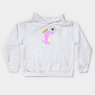 cute hungry dinosaur Kids Hoodie